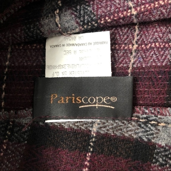 Pariscope Wool Blend Dark Academia Plaid Mini Skirt - Picture 2 of 9